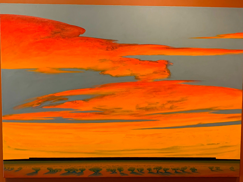 painting of a sunset on an Indian reservation