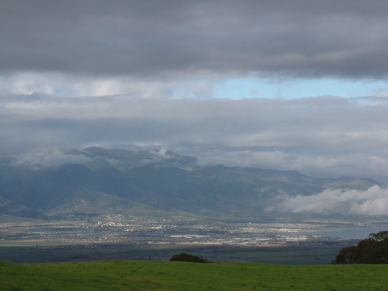 view of central maui from pasture