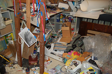 a very messy room
